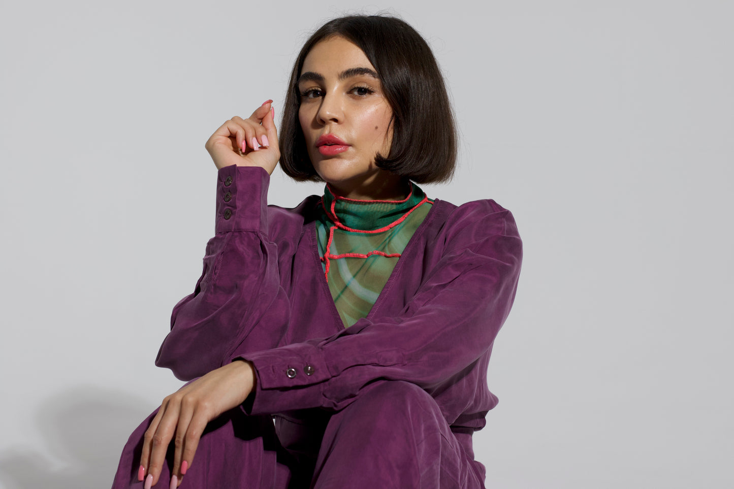 AKMUO wrap top purple