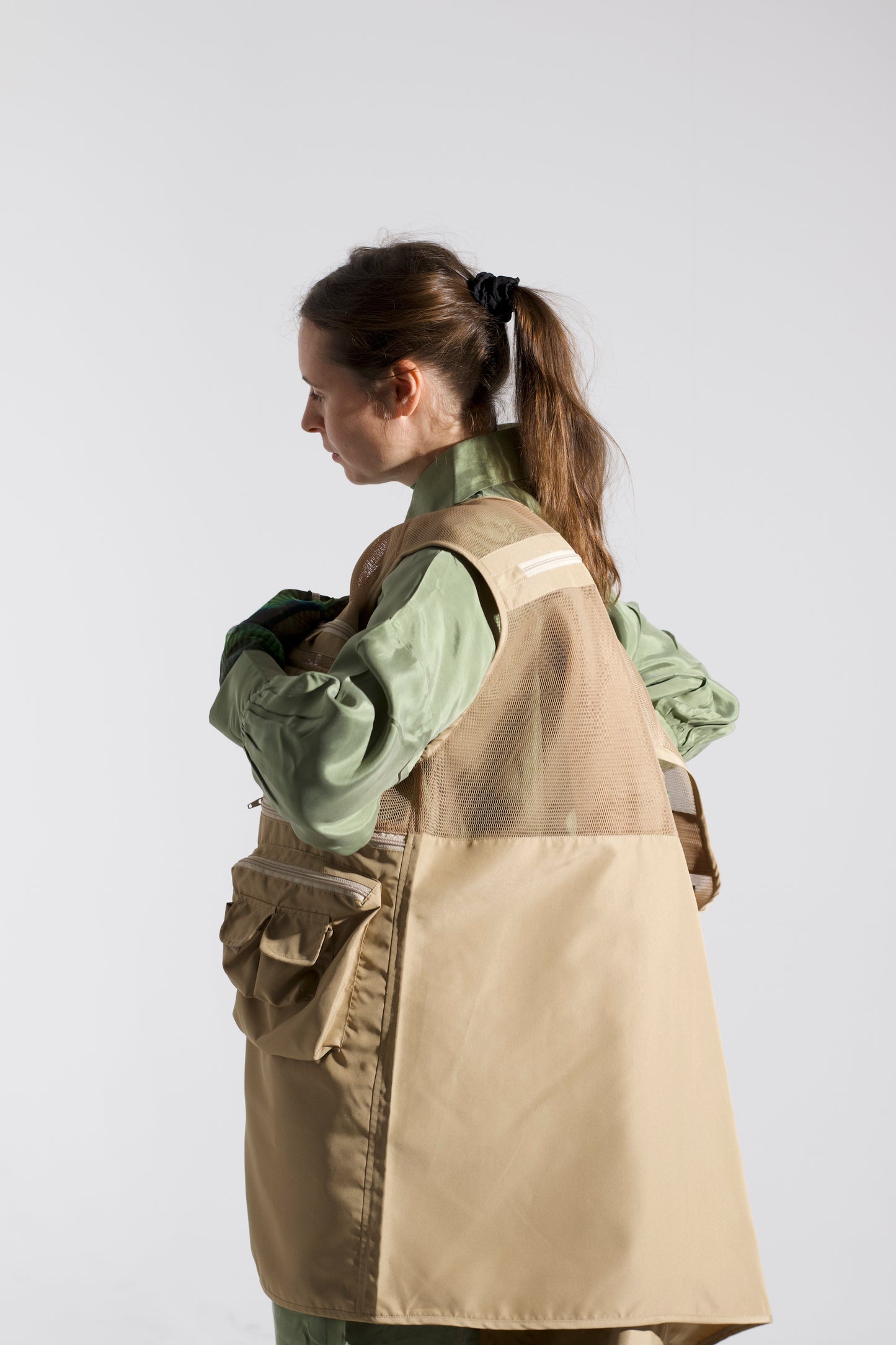 MORPHO unisex long vest beige